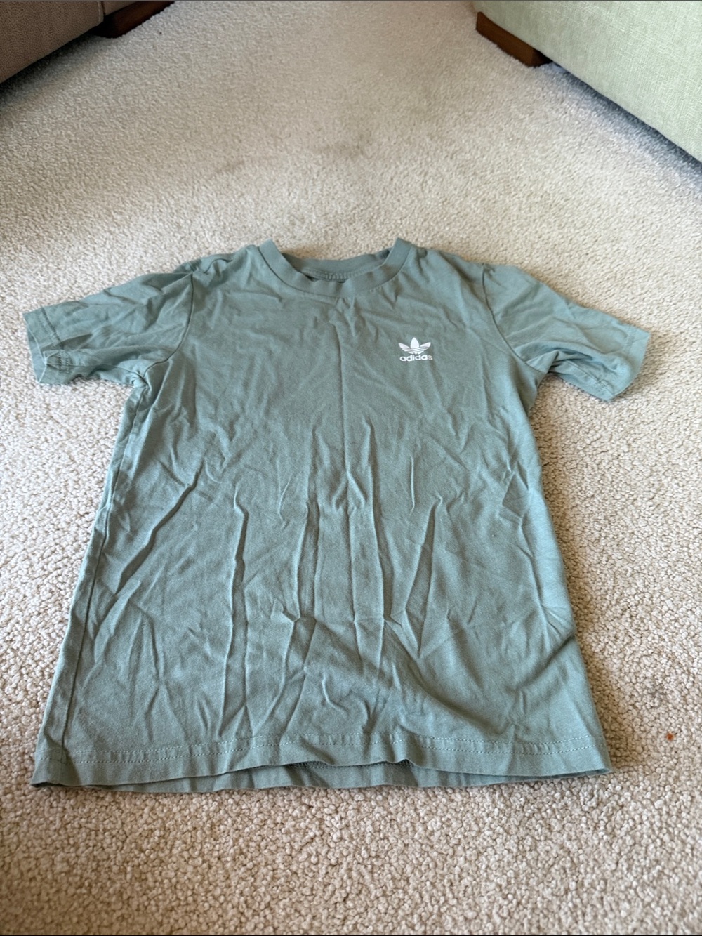 adidas Kids Sage Green Trefoil Short Sleeve Tee